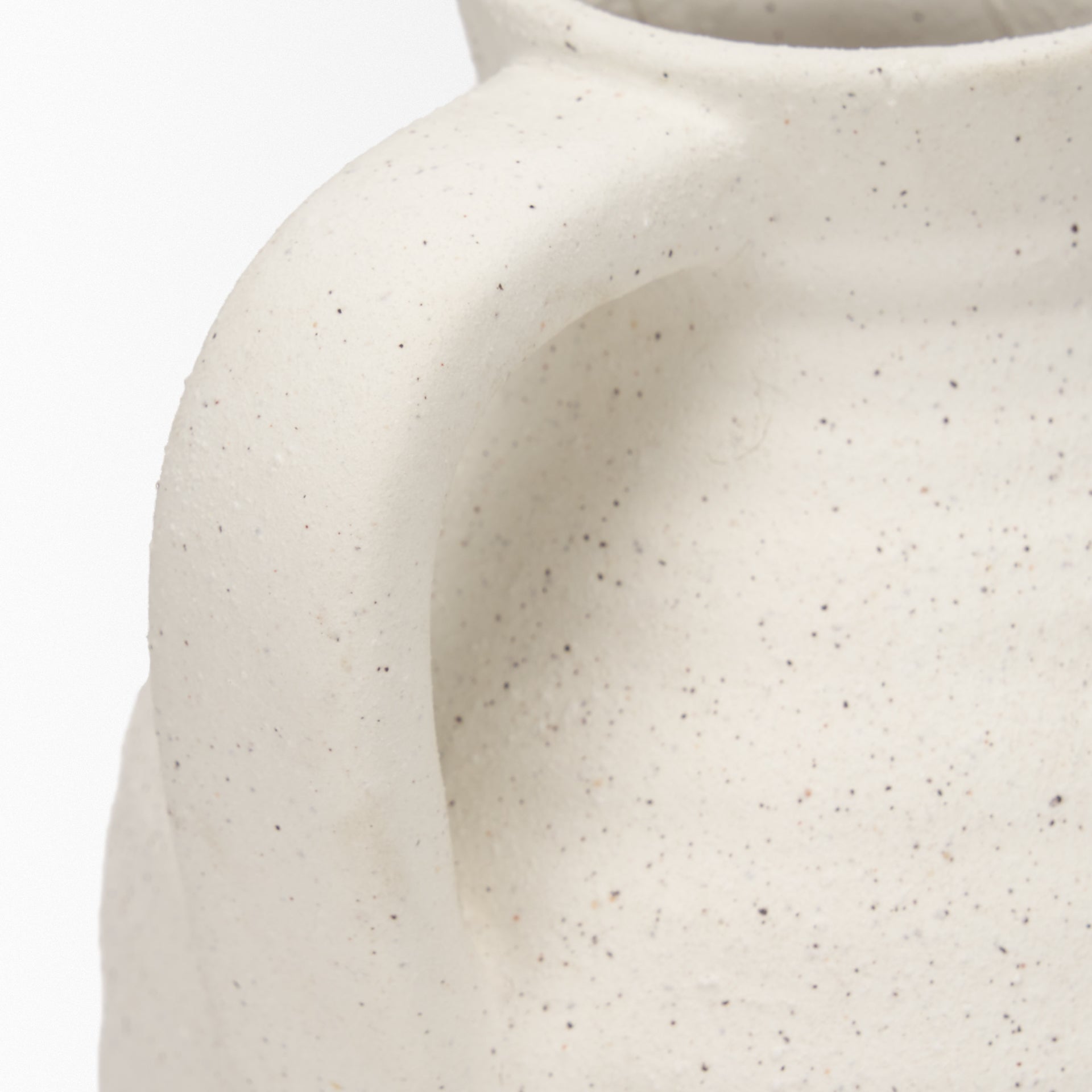 Tyrus Medium Textured Matte White w/ Speckling Ceramic Vase - Central Designs