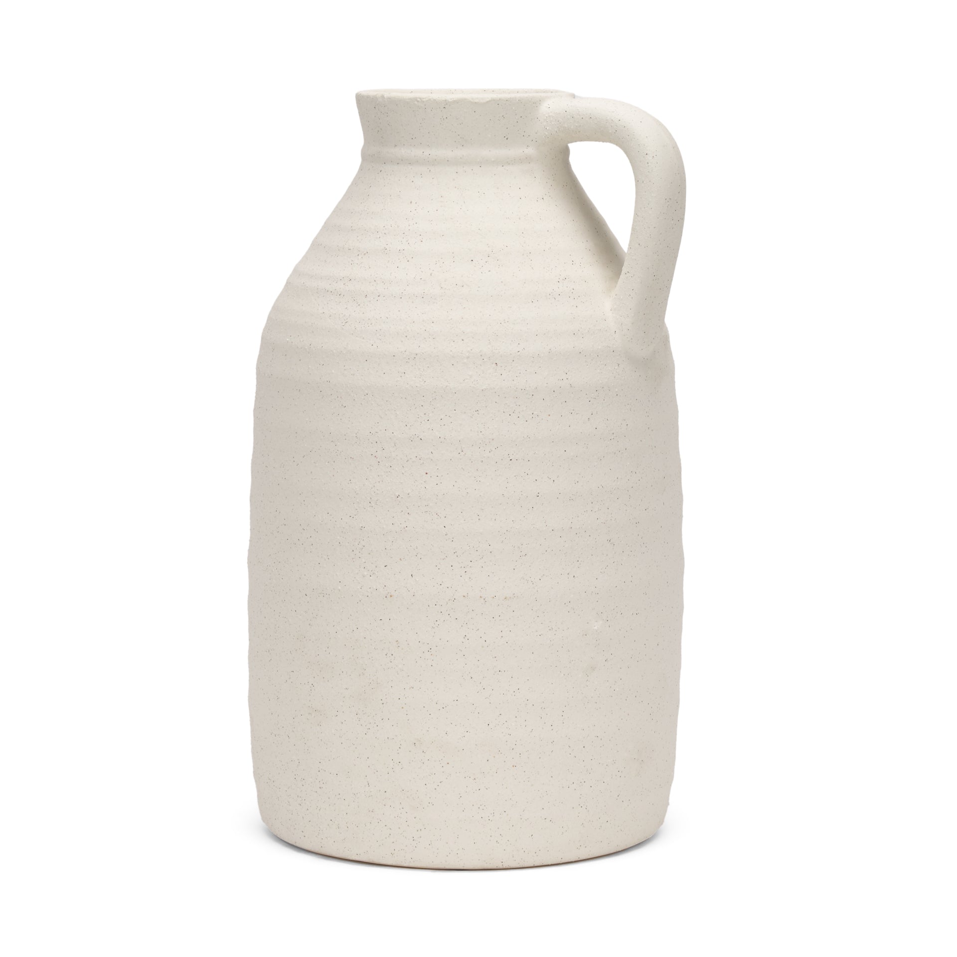Tyrus Large Textured Matte White w/ Speckling Ceramic Vase - Central Designs