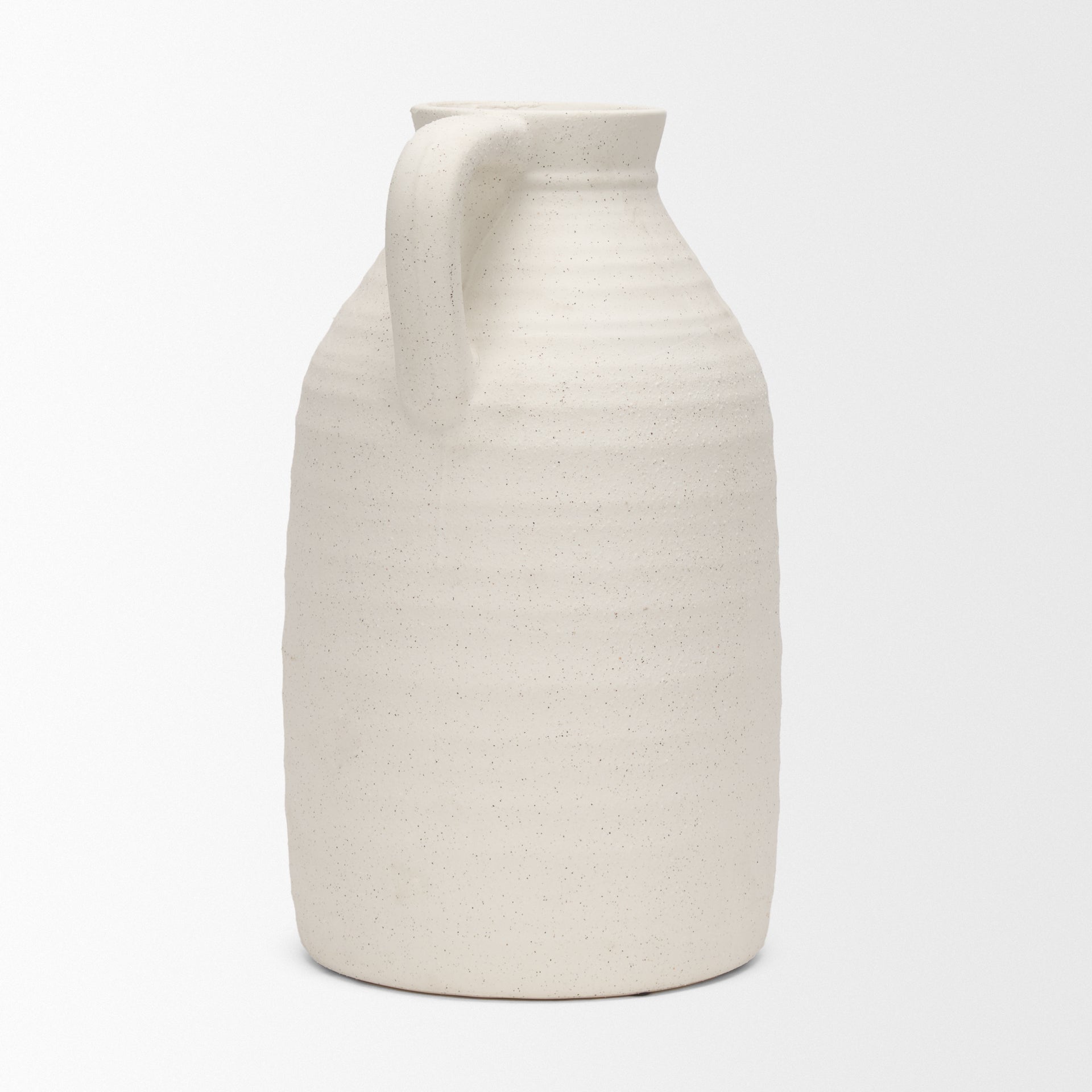 Tyrus Large Textured Matte White w/ Speckling Ceramic Vase - Central Designs