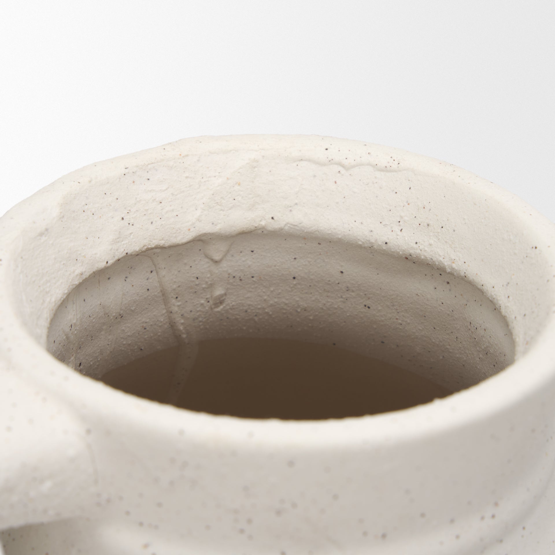 Tyrus Large Textured Matte White w/ Speckling Ceramic Vase - Central Designs