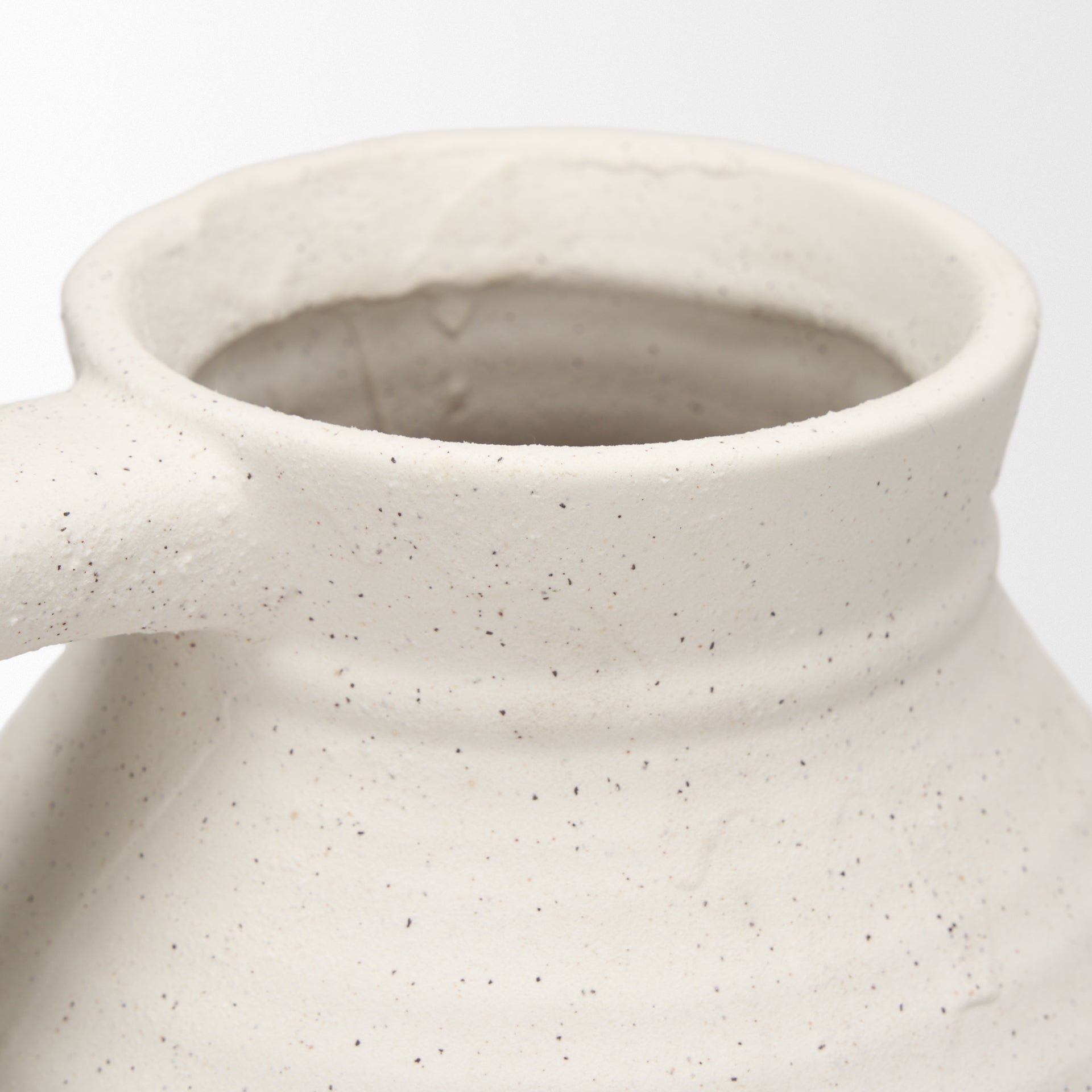 Tyrus Large Textured Matte White w/ Speckling Ceramic Vase - Central Designs