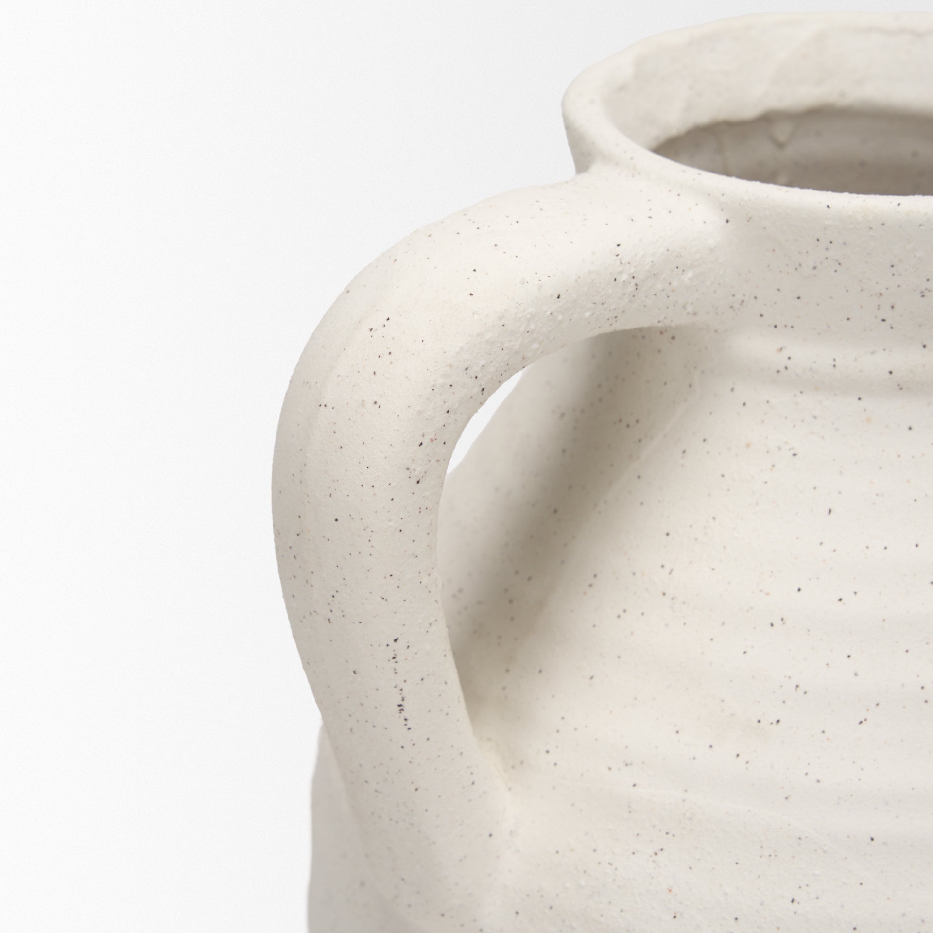 Tyrus Large Textured Matte White w/ Speckling Ceramic Vase - Central Designs