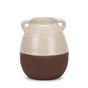 Tryna Small Beige w/ Matte Brown Ceramic Vase - Central Designs