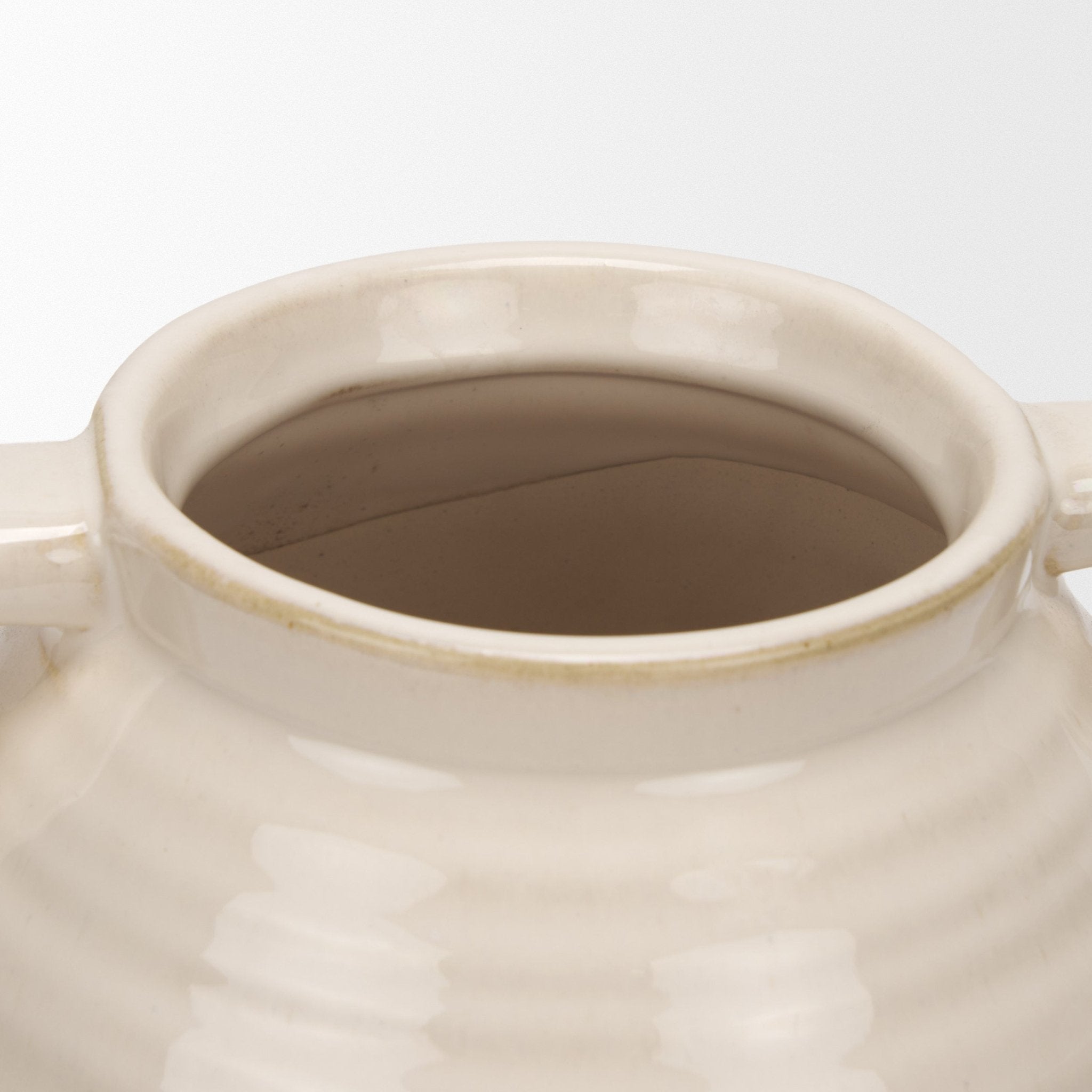 Tryna Small Beige w/ Matte Brown Ceramic Vase - Central Designs