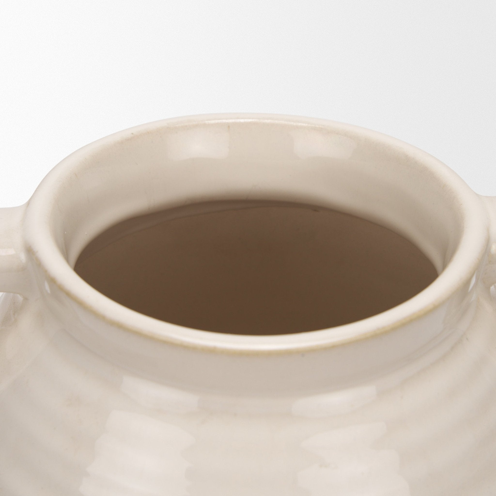 Tryna Large Beige w/ Matte Brown Ceramic Vase - Central Designs