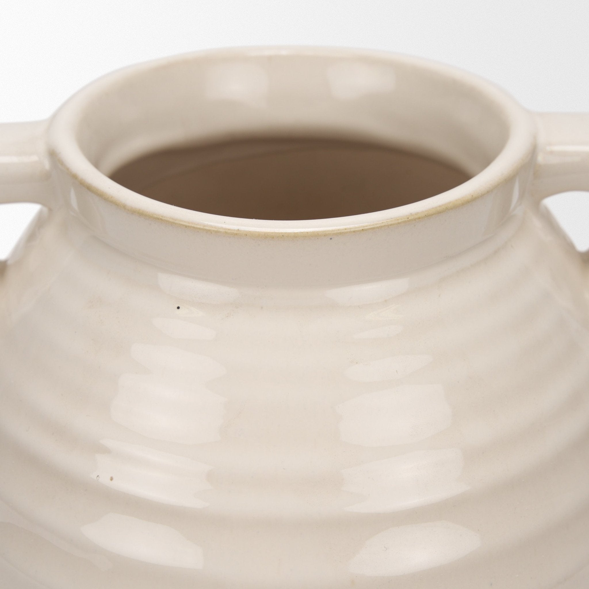 Tryna Large Beige w/ Matte Brown Ceramic Vase - Central Designs