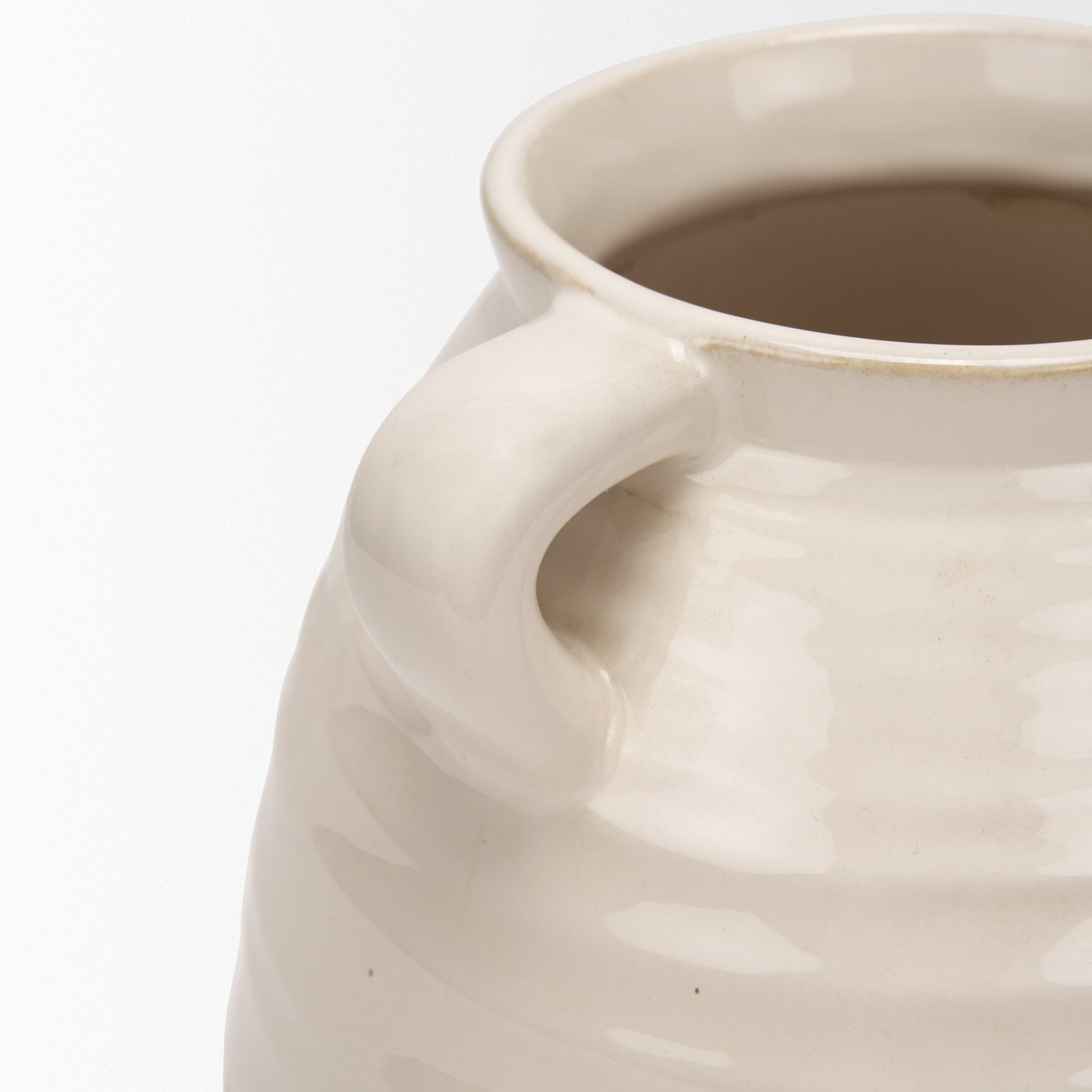 Tryna Large Beige w/ Matte Brown Ceramic Vase - Central Designs