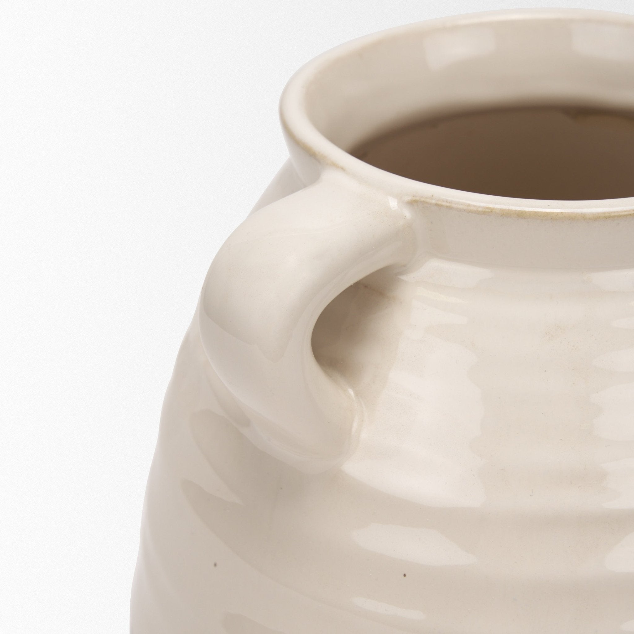 Tryna Large Beige w/ Matte Brown Ceramic Vase - Central Designs