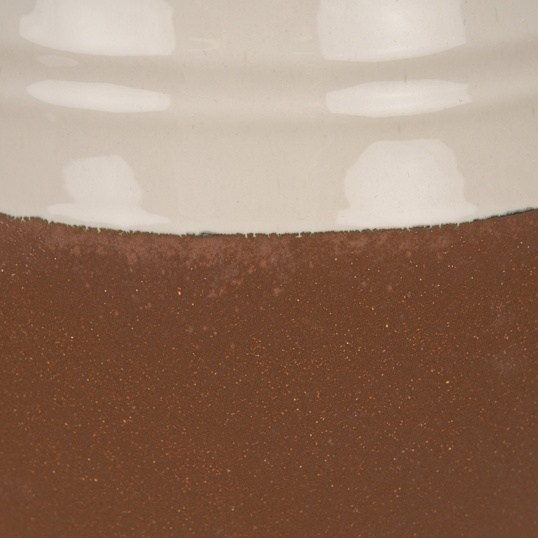 Tryna Large Beige w/ Matte Brown Ceramic Vase - Central Designs