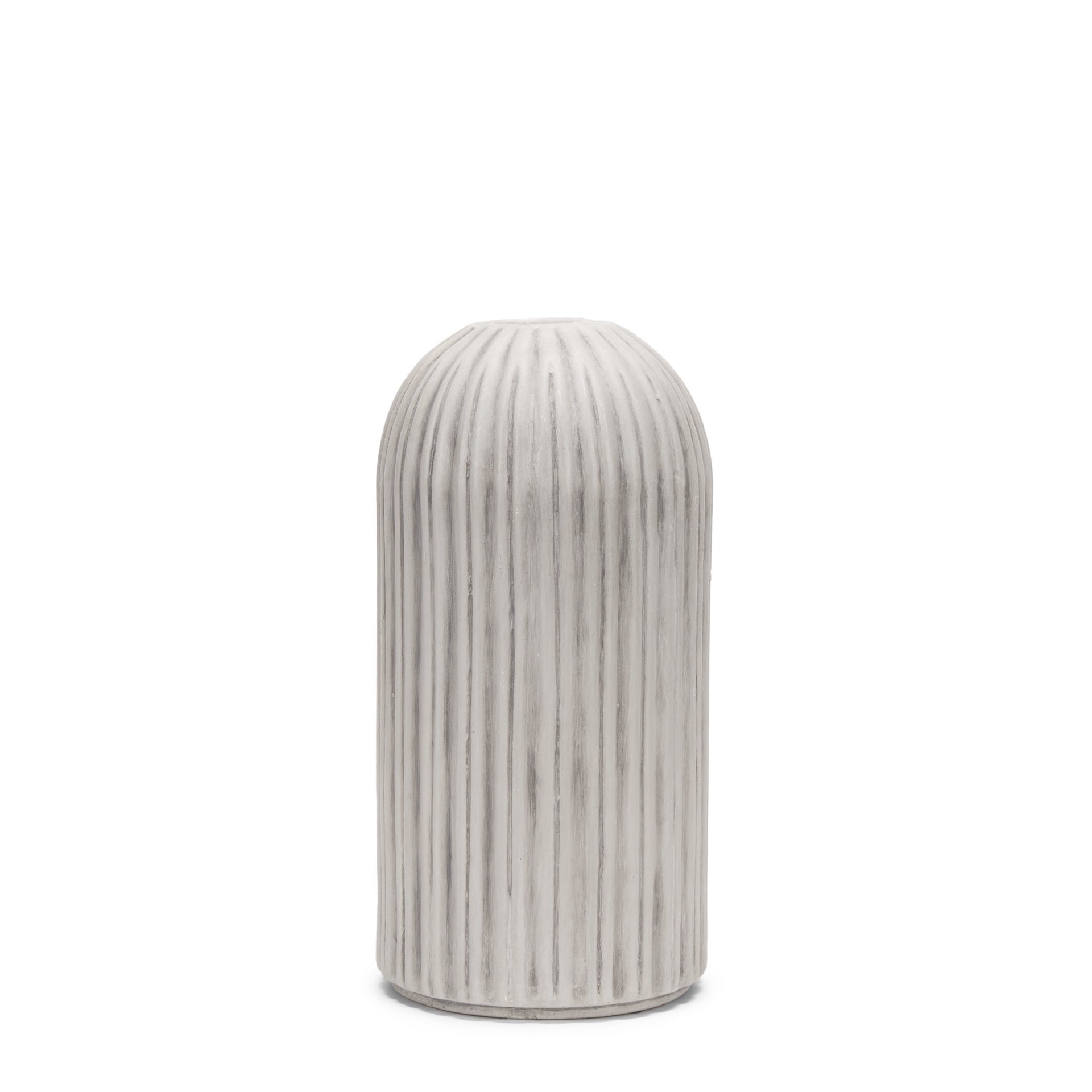 Ummi Small Off White w/ Gray - Brown Antiquing Ceramic Floor Vase - Central Designs