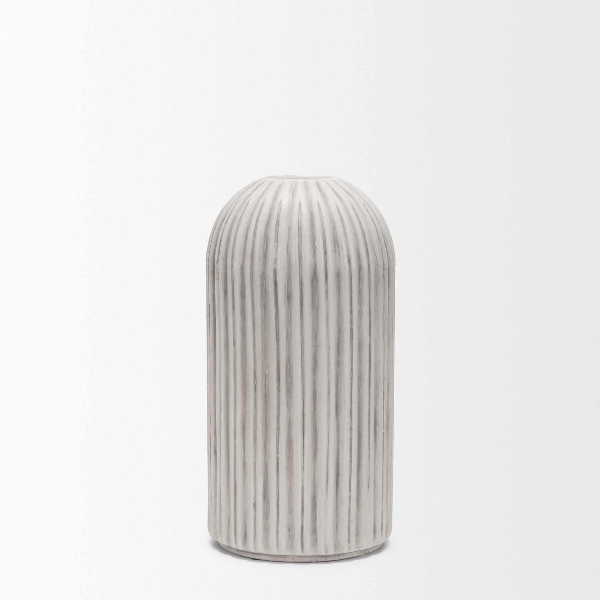 Ummi Small Off White w/ Gray - Brown Antiquing Ceramic Floor Vase - Central Designs