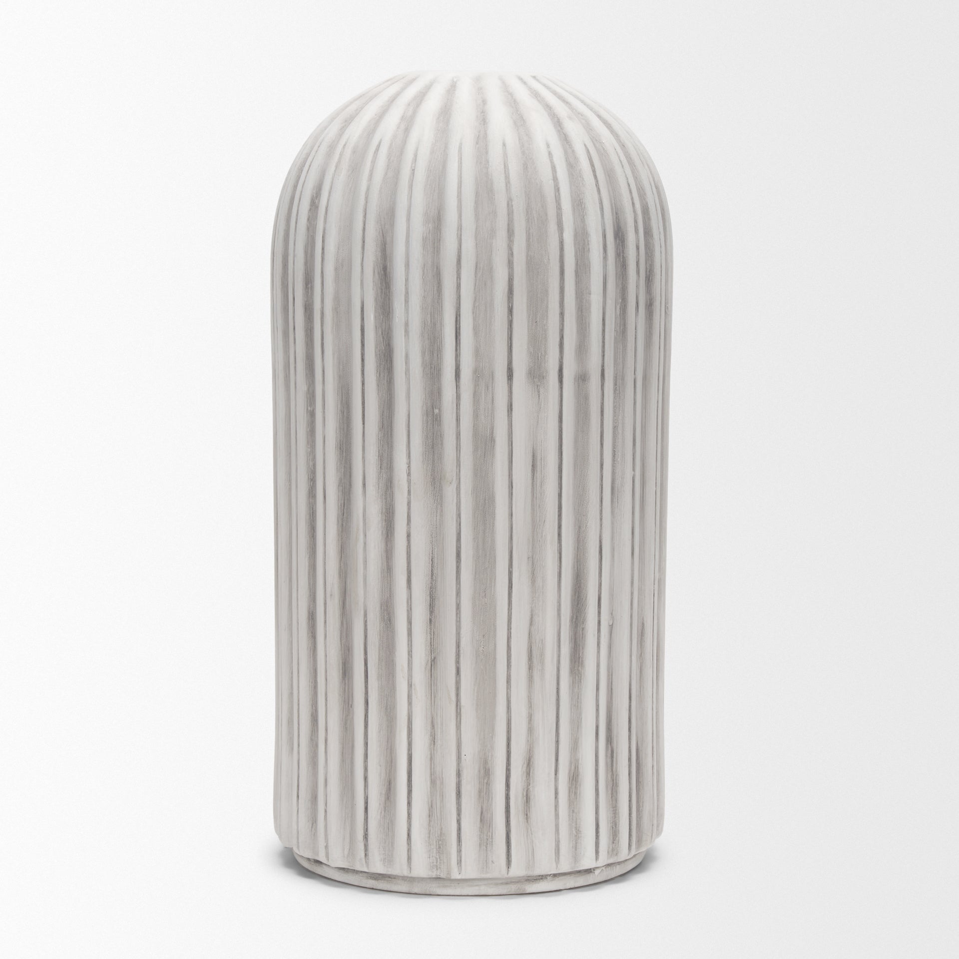 Ummi Tall Off White w/ Gray - Brown Antiquing Ceramic Floor Vase - Central Designs