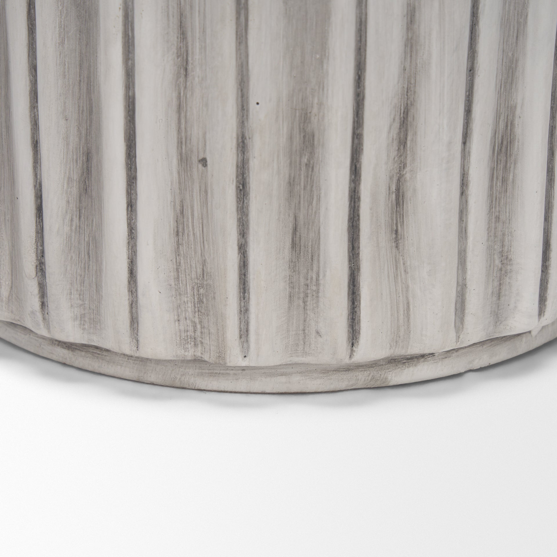 Ummi Tall Off White w/ Gray - Brown Antiquing Ceramic Floor Vase - Central Designs