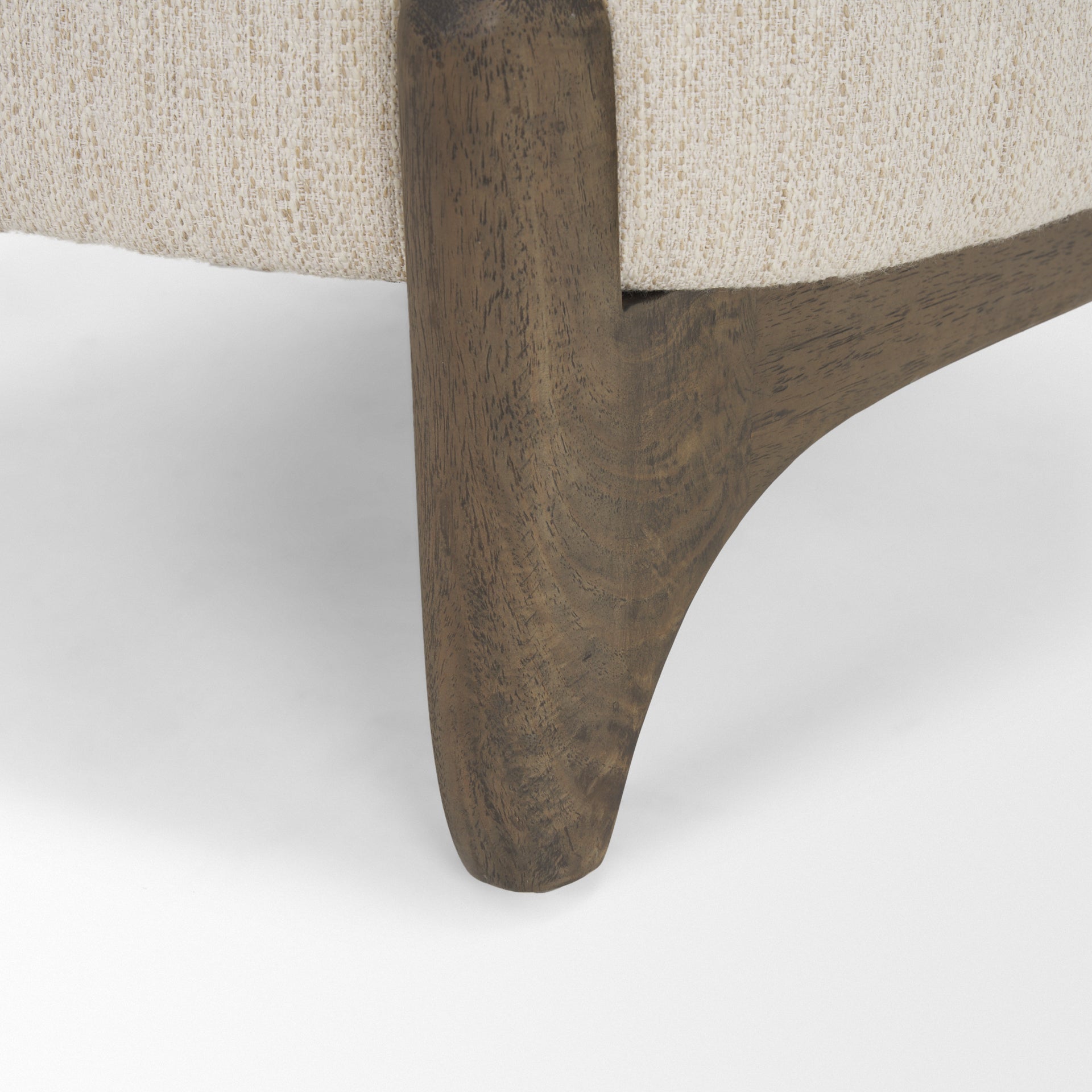 Vyra Dark Brown Wood w/ Cream Fabric Accent Chair - Central Designs