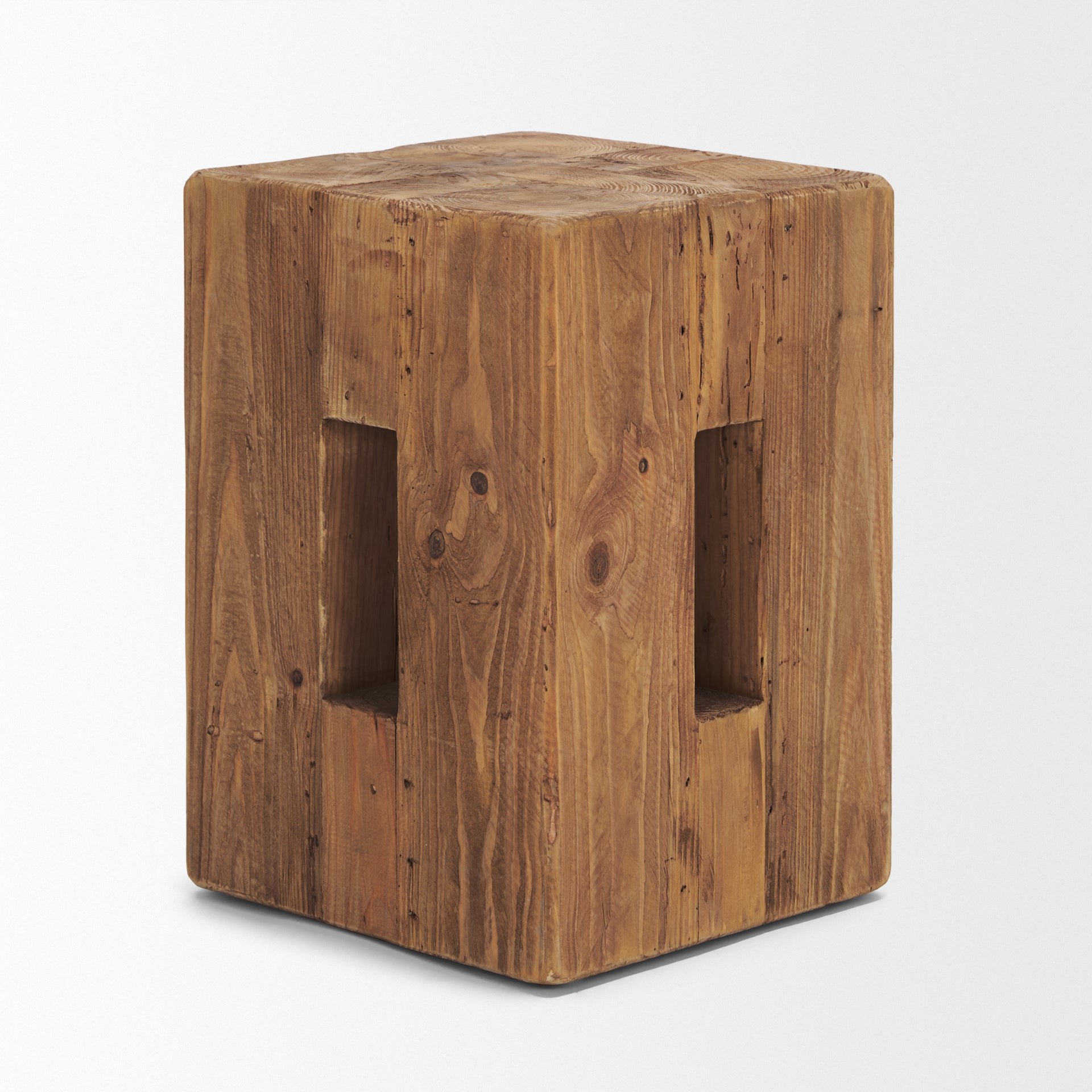 Waylen Natural Wood Block Accent Stool - Central Designs