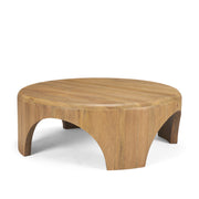 Shima Round Light Brown Wood W/Arched Legs Coffee Table - Central Designs