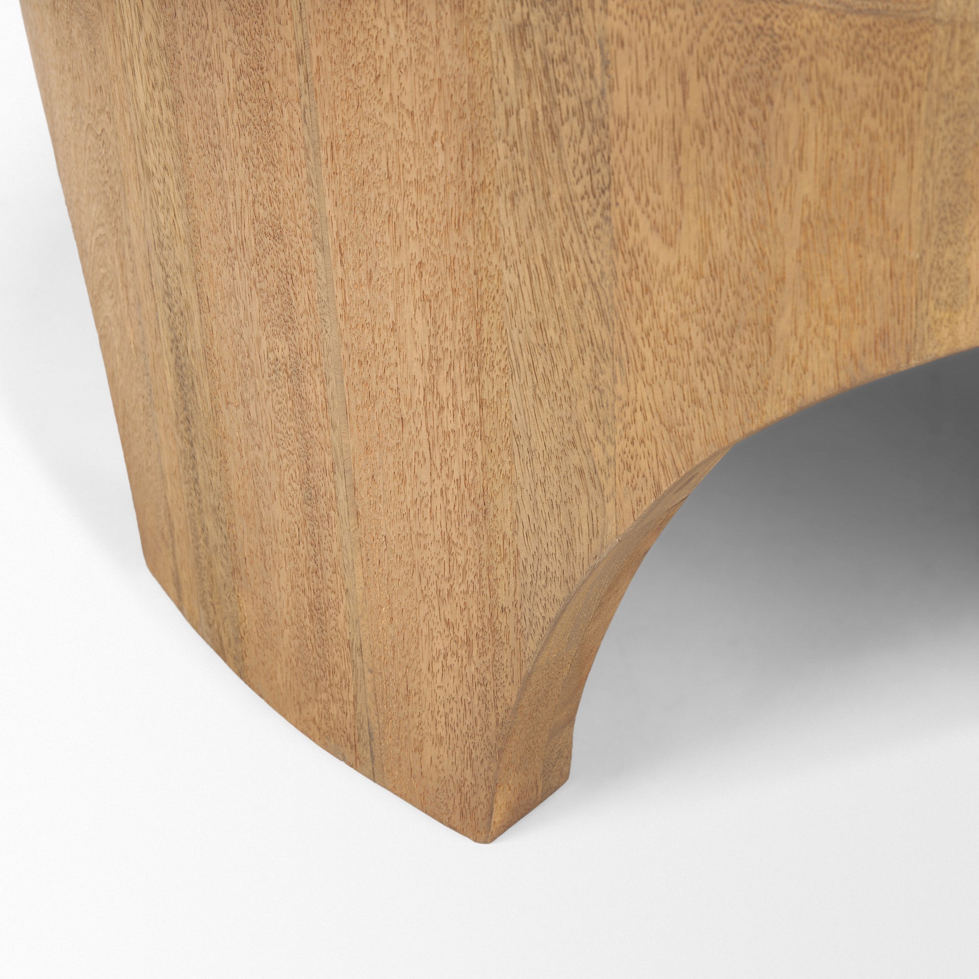 Shima Round Light Brown Wood W/Arched Legs Coffee Table - Central Designs