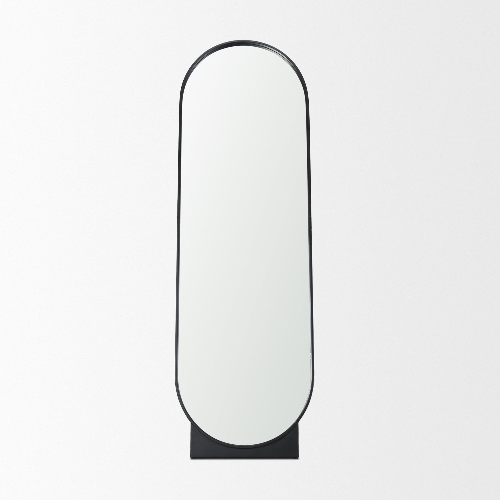 Tillie Oblong Matte Black Metal Standing Floor Mirror - Central Designs