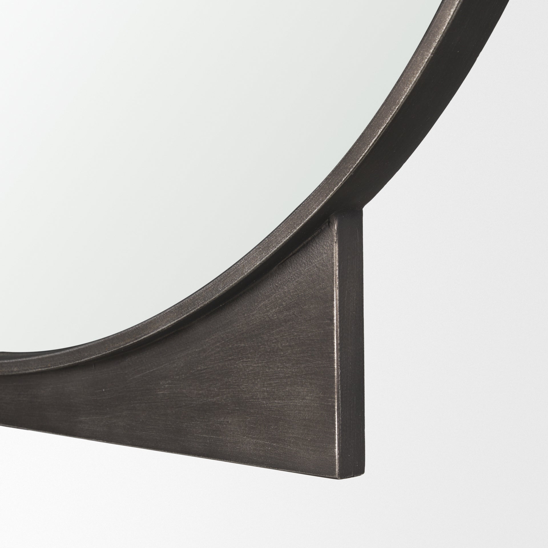 Tillie Round Gunmetal w/ Textured Metal Frame Wall Mirror - Central Designs