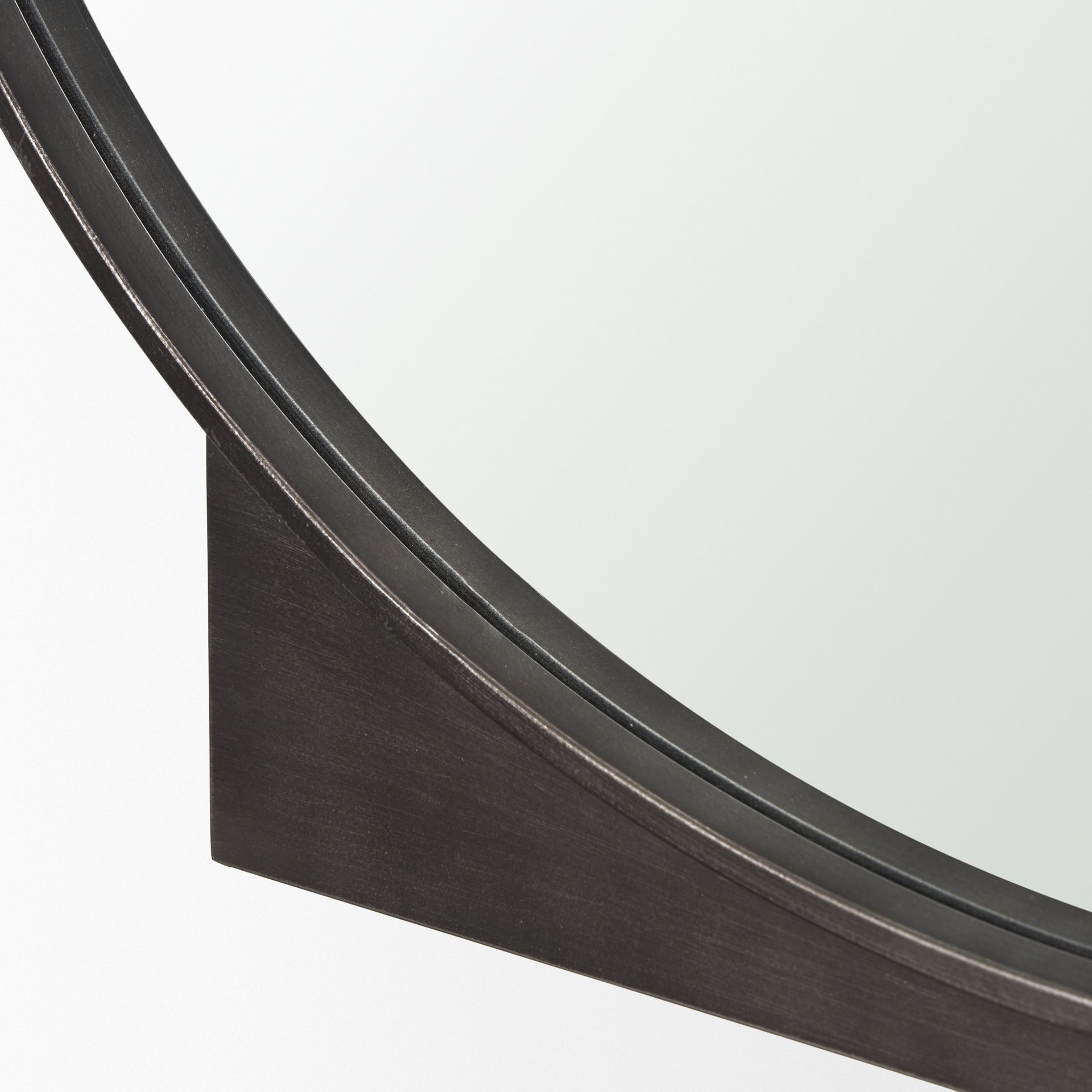 Tillie Round Gunmetal w/ Textured Metal Frame Wall Mirror - Central Designs