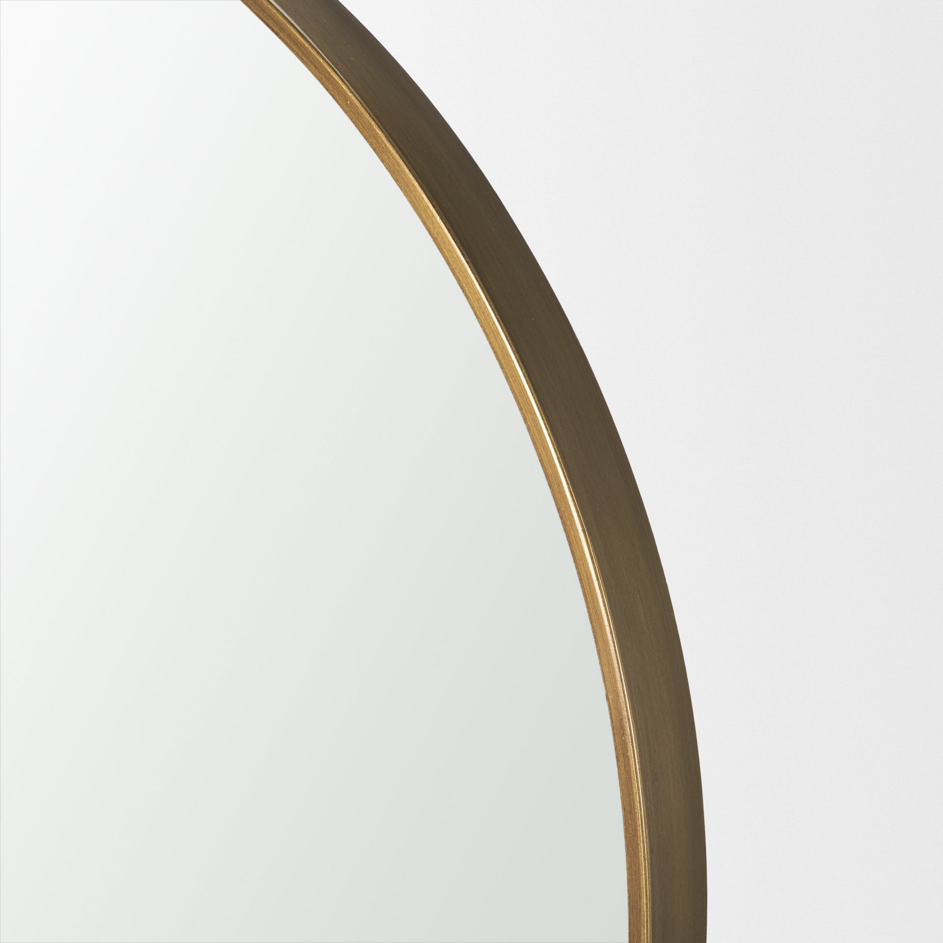 Tillie Round Brushed Gold Metal Frame Wall Mirror - Central Designs