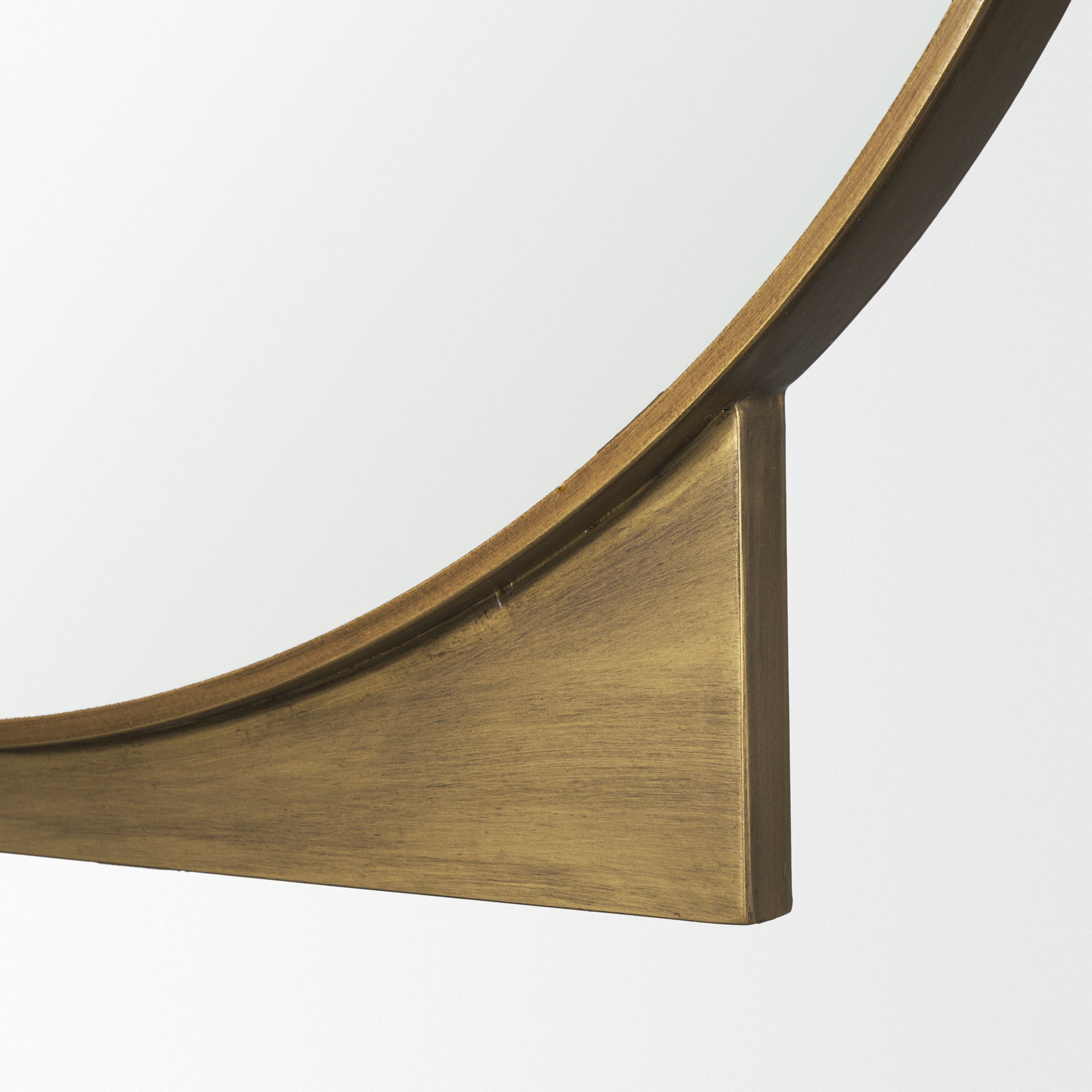 Tillie Round Brushed Gold Metal Frame Wall Mirror - Central Designs