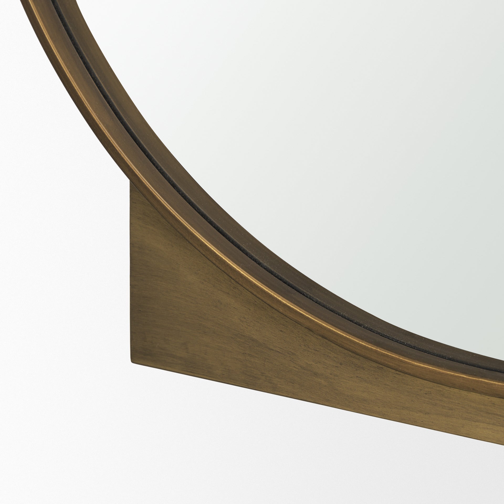 Tillie Round Brushed Gold Metal Frame Wall Mirror - Central Designs