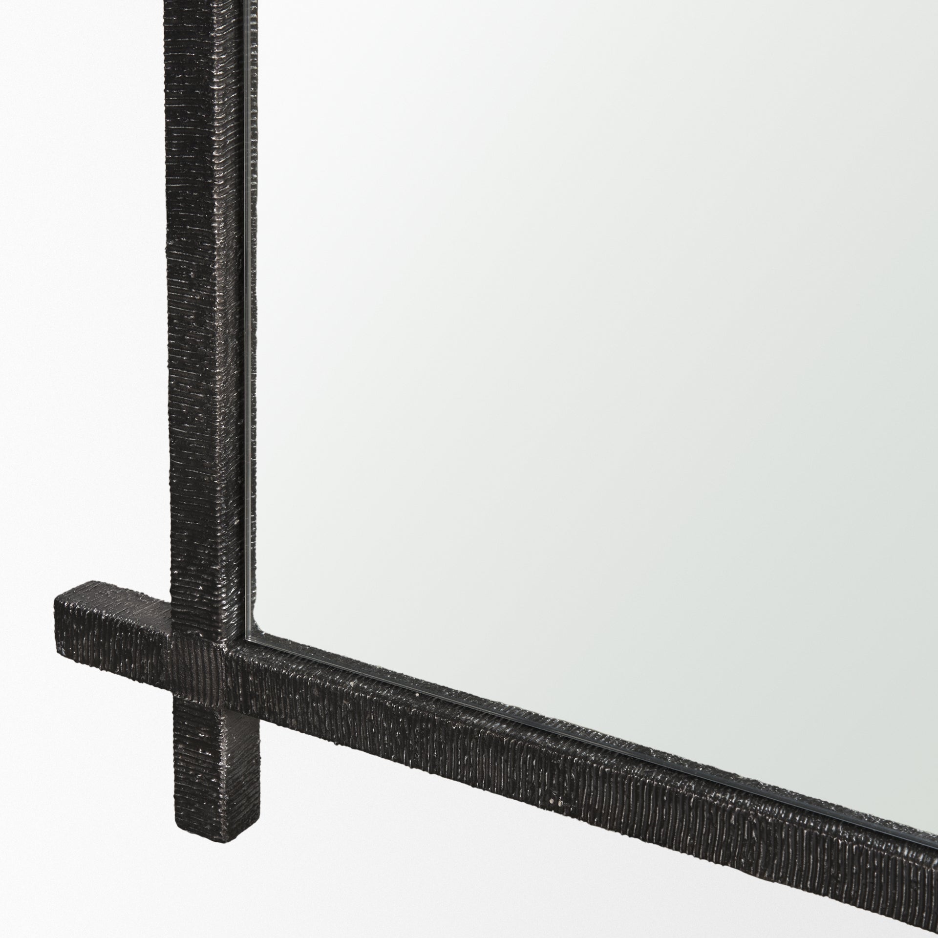 Tori Gunmetal w/ Textured Metal Cross Frame Wall Mirror - Central Designs