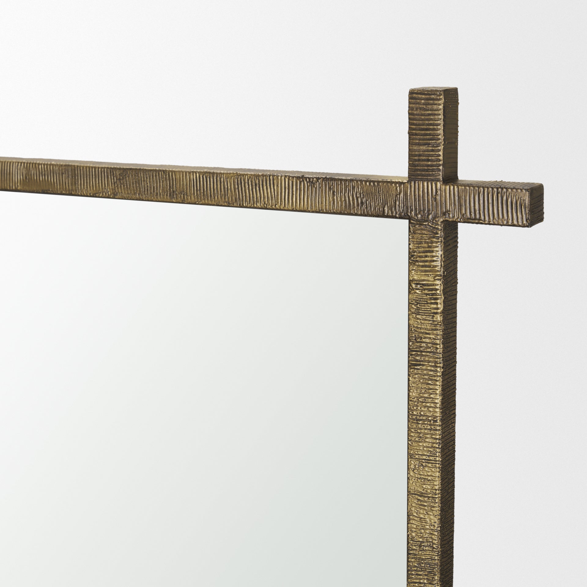 Tori Textured Gold Metal Cross Frame Wall Mirror - Central Designs