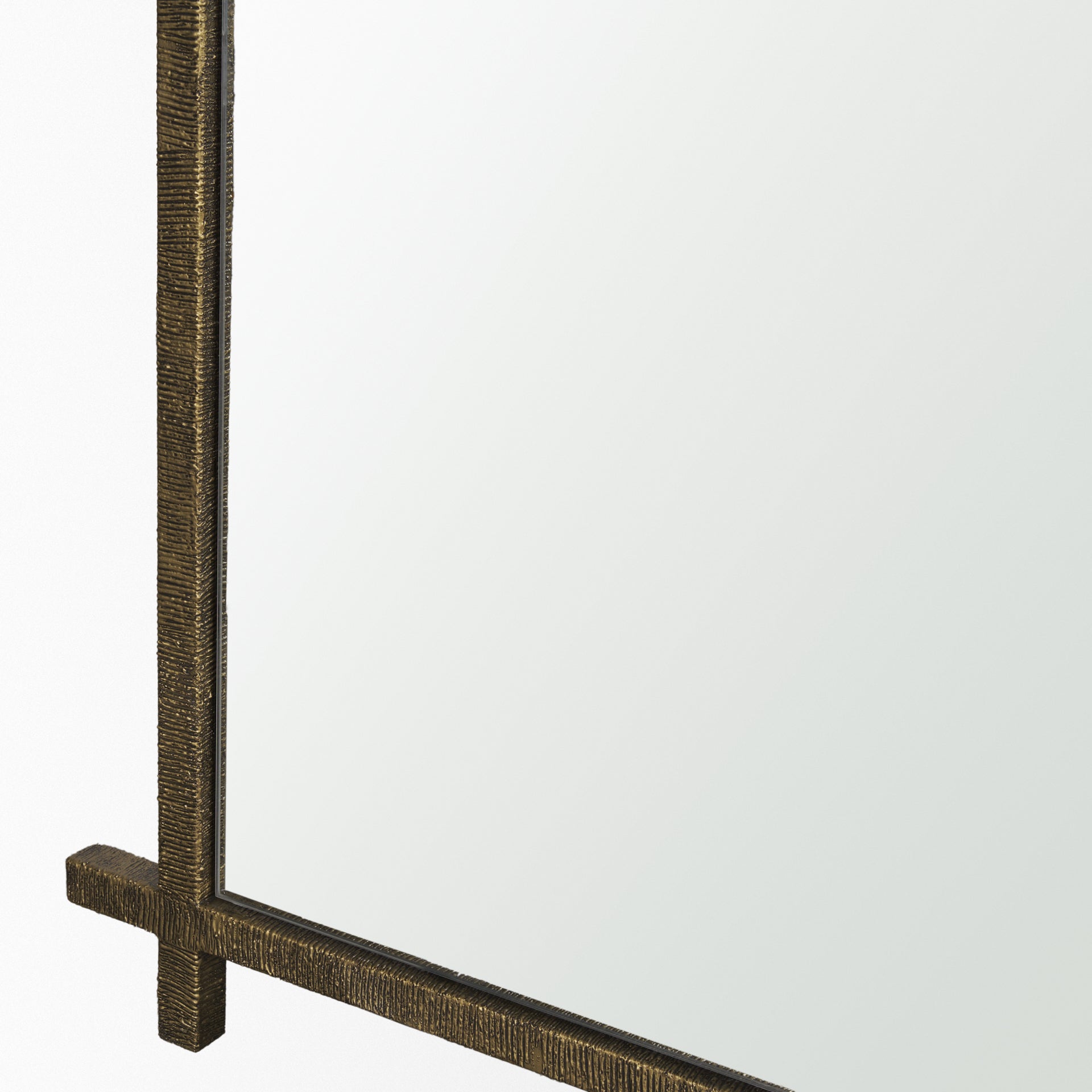 Tori Textured Gold Metal Cross Frame Wall Mirror - Central Designs