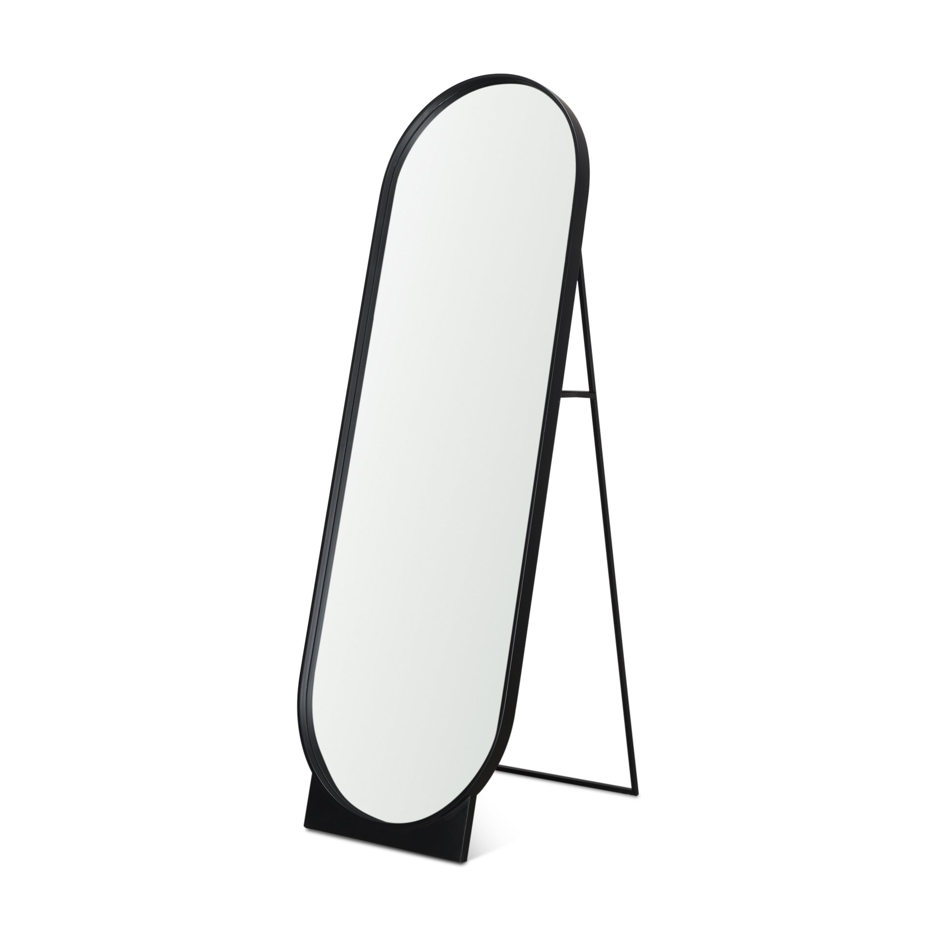 Tillie Oblong Matte Black Metal Standing Floor Mirror - Central Designs