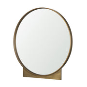 Tillie Round Brushed Gold Metal Frame Wall Mirror - Central Designs