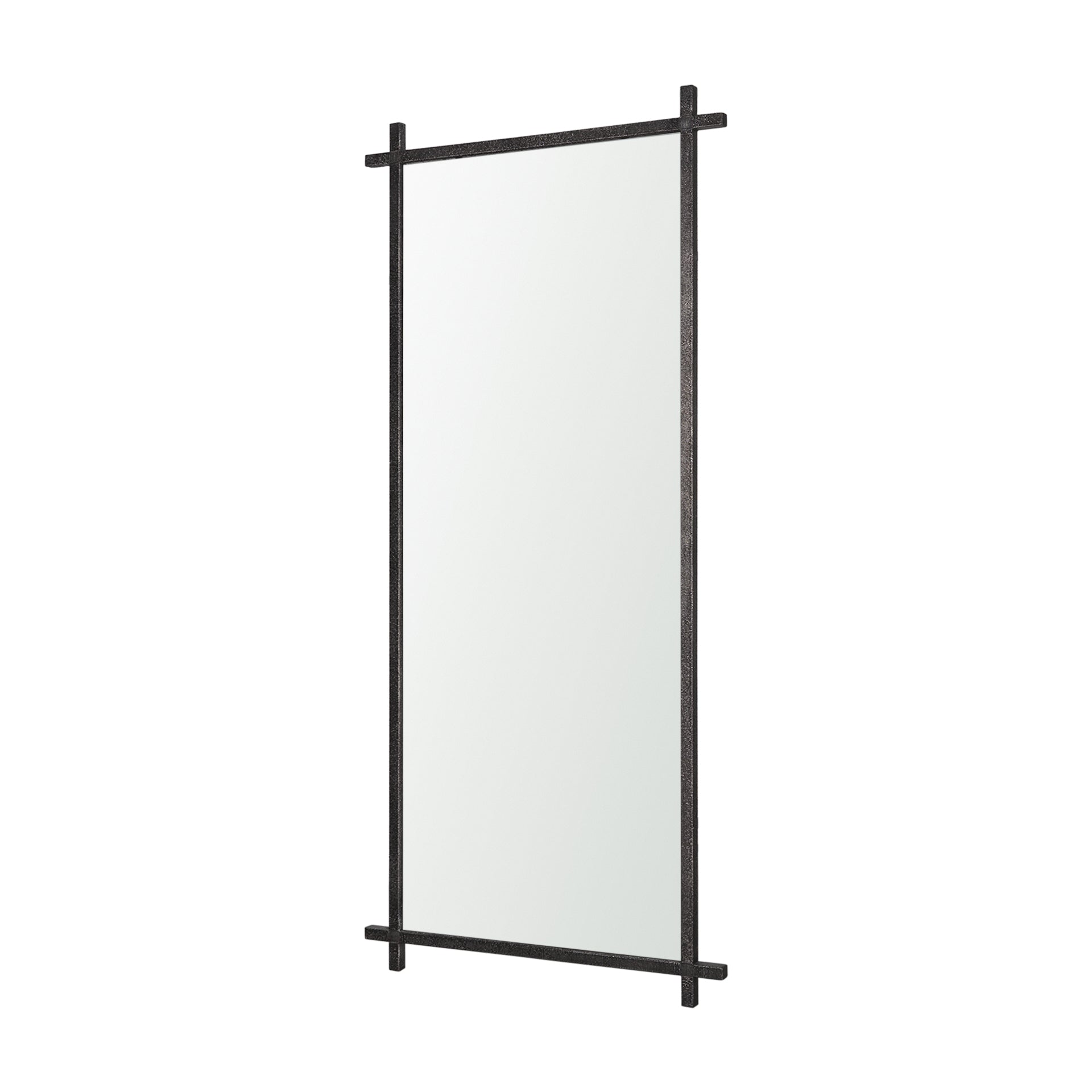 Tori Gunmetal w/ Textured Metal Cross Frame Wall Mirror - Central Designs