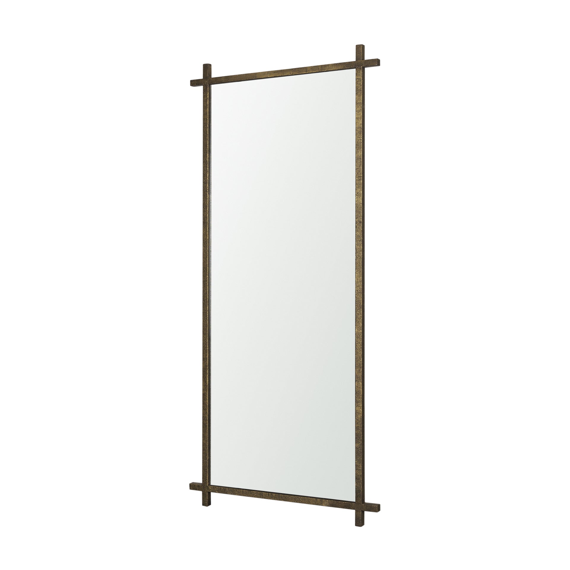 Tori Textured Gold Metal Cross Frame Wall Mirror - Central Designs
