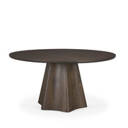 Jovani 60" Solid Dark Brown Mango Wood Round Dining Table - Central Designs