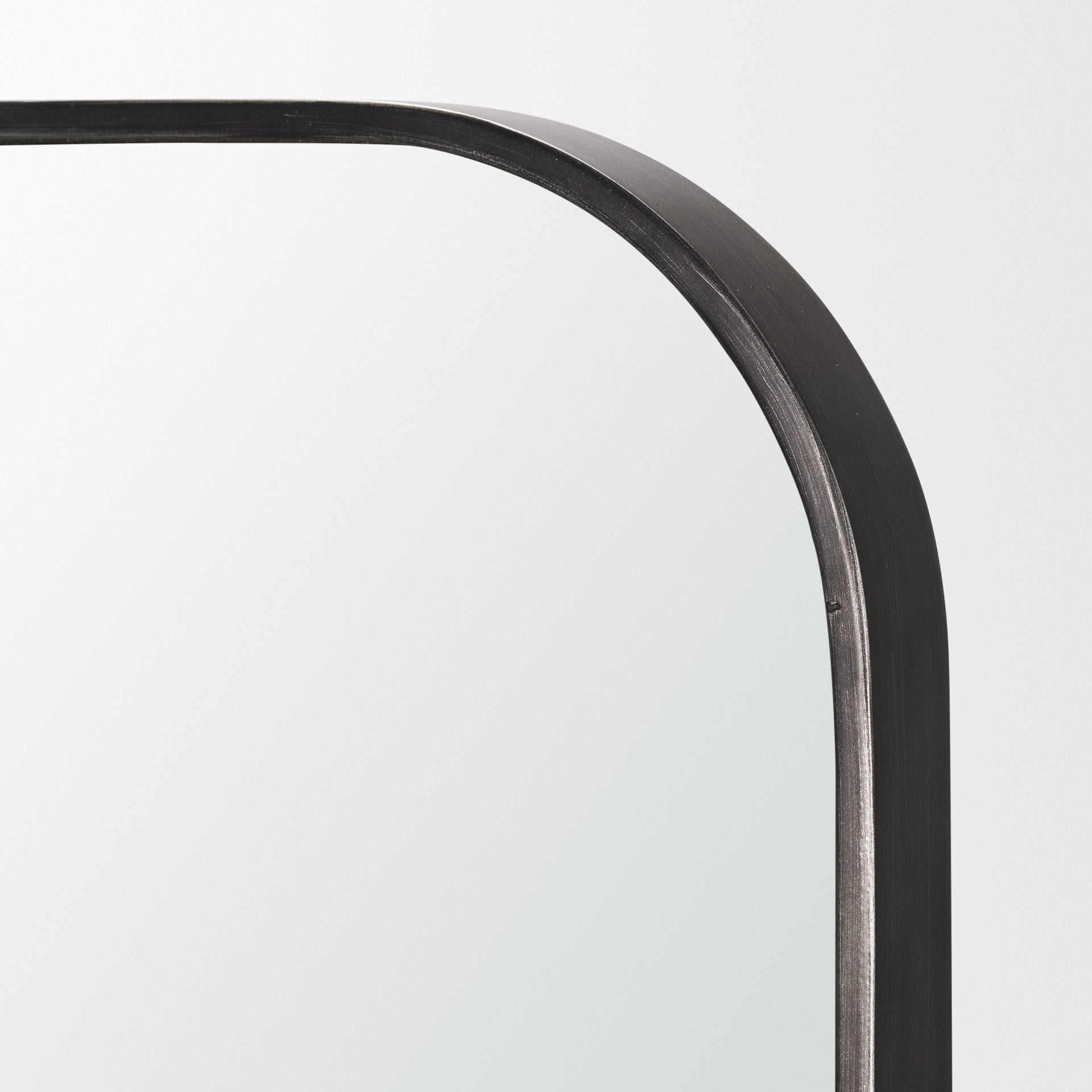 Timon Brushed Black Metal Frame Square Arched Mirror - Central Designs
