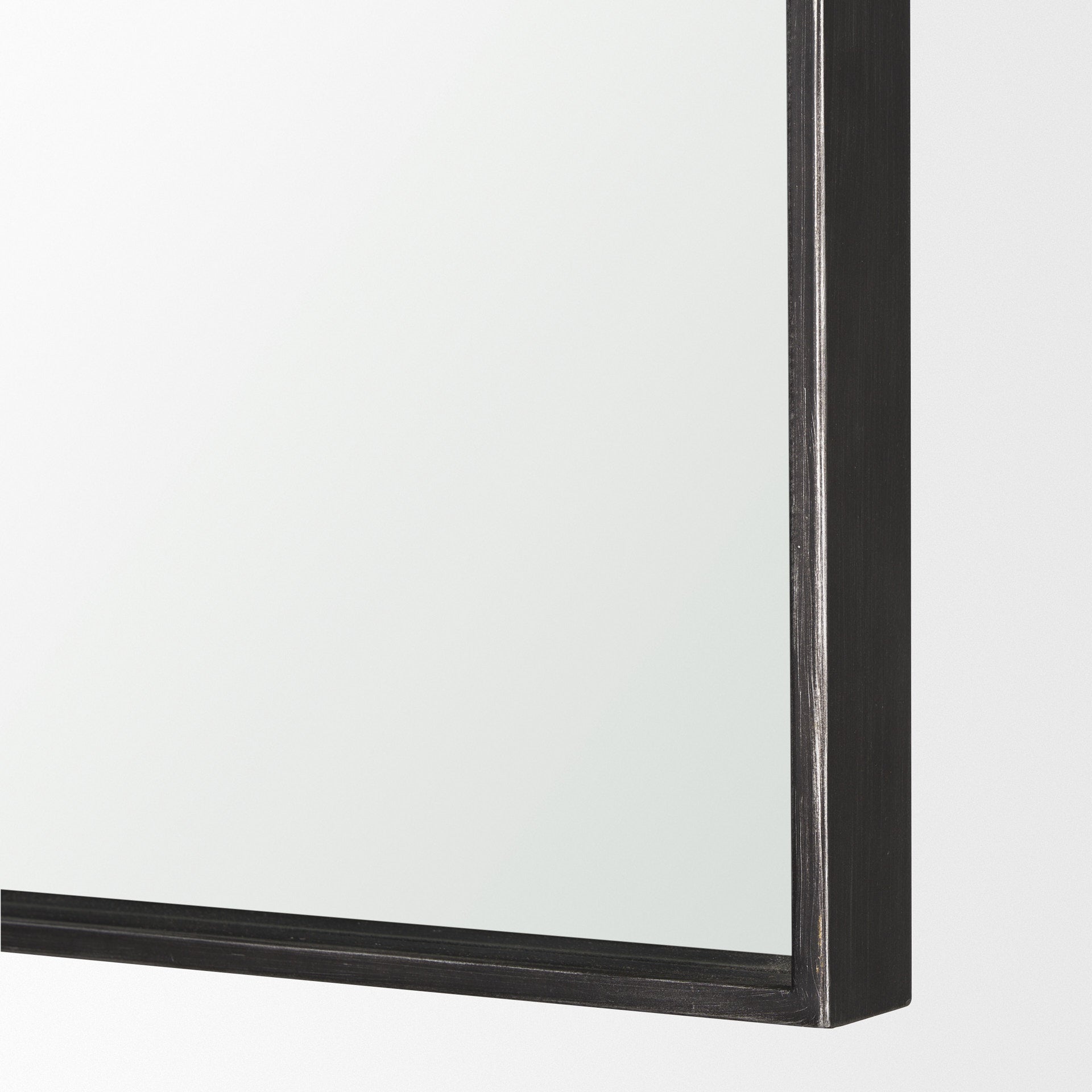 Timon Brushed Black Metal Frame Square Arched Mirror - Central Designs
