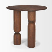 Sonel Pedestal Medium Dark Brown Acacia Wood Foyer Table - Central Designs