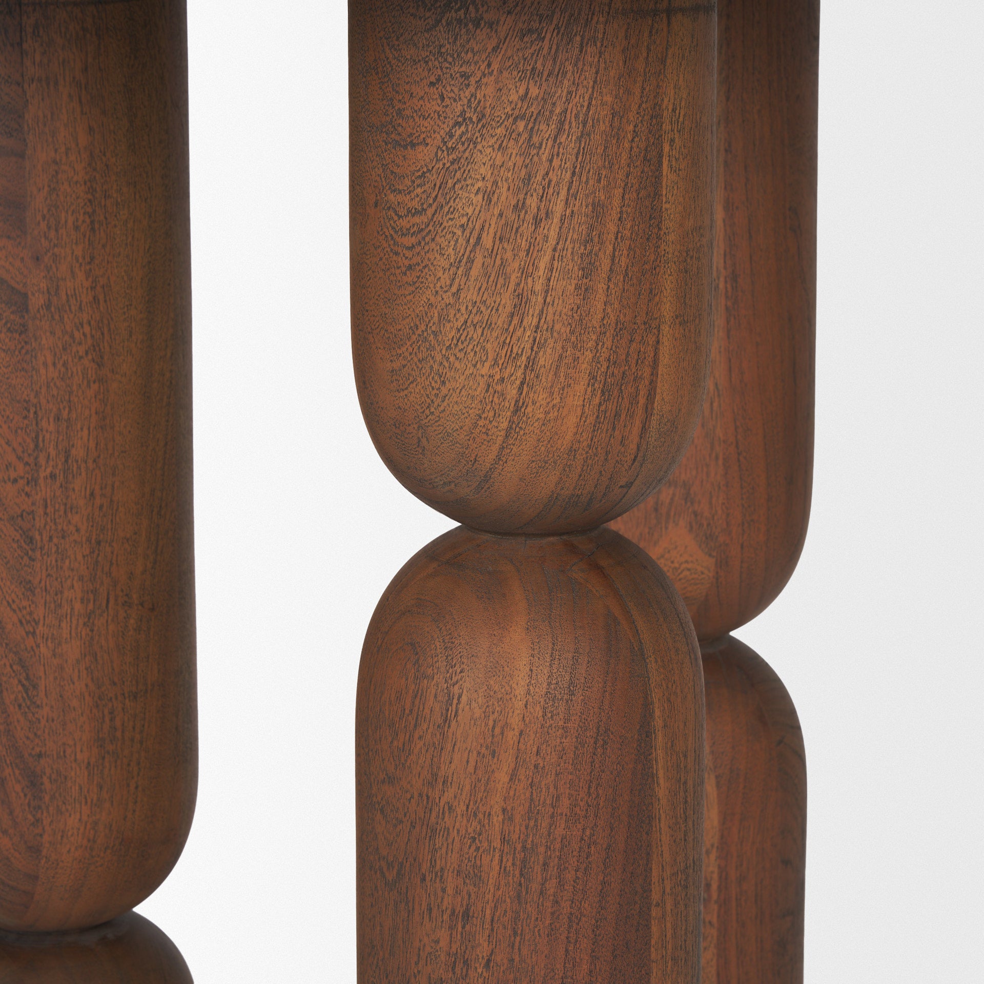 Sonel Pedestal Medium Dark Brown Acacia Wood Foyer Table - Central Designs