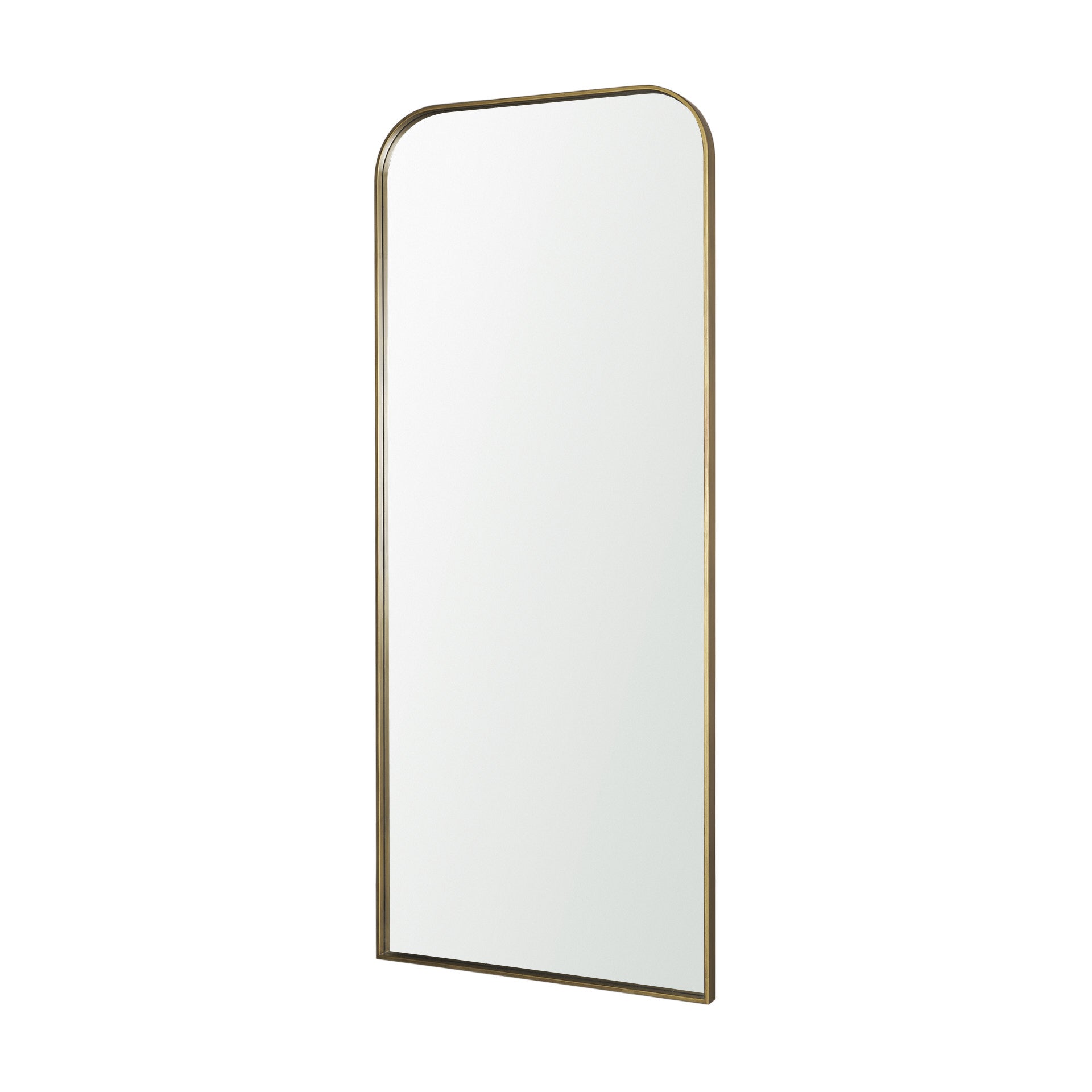 Tamira 75.8" Tall Brushed Brass Metal Arched Mirror - Central Designs