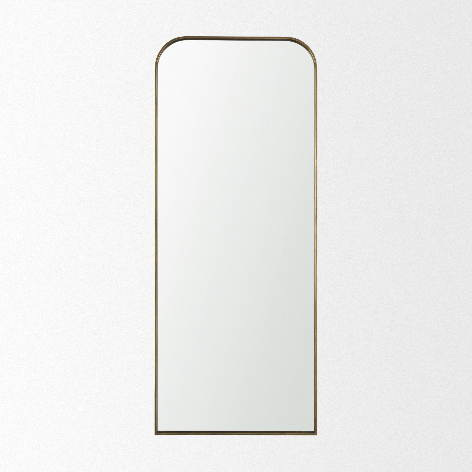 Tamira 75.8" Tall Brushed Brass Metal Arched Mirror - Central Designs
