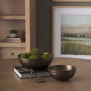 Tomiko Decorative Brass Finished Cast Aluminum Round Bowls - Central Designs