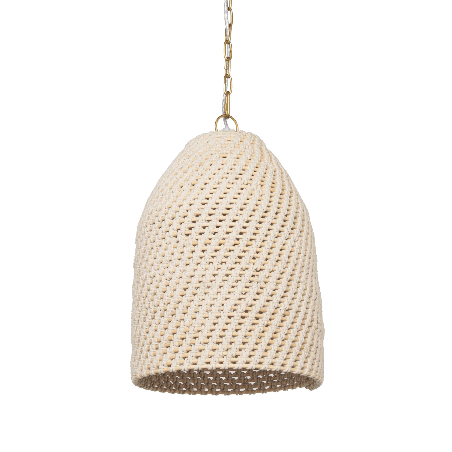 Tosha 1 - Light Cotton Rope Bell Pendant - Central Designs