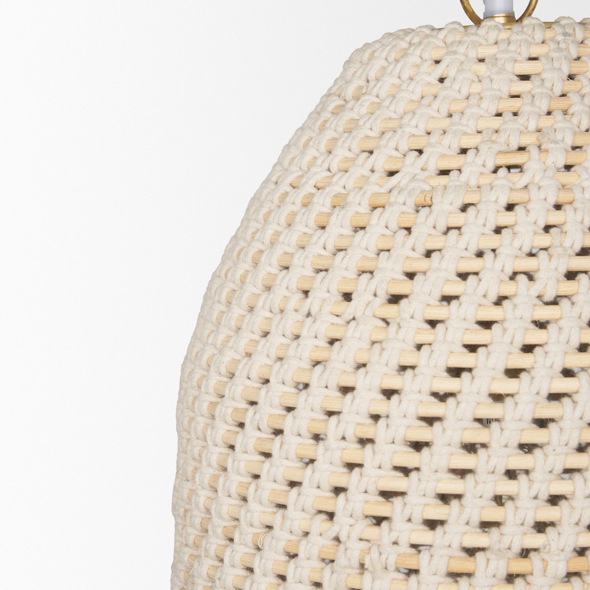 Tosha 1 - Light Cotton Rope Bell Pendant - Central Designs