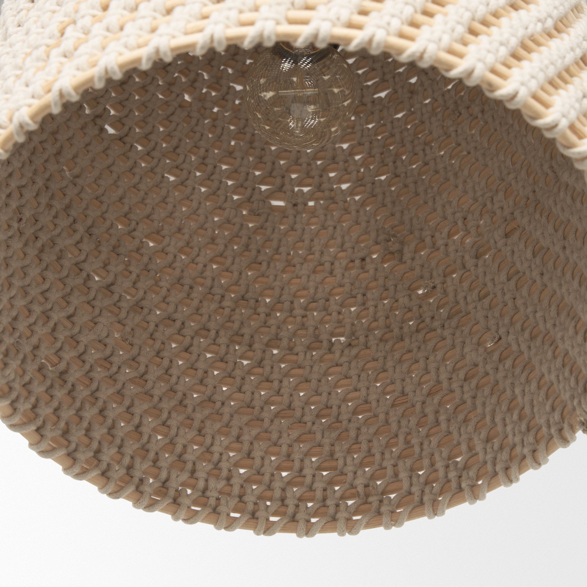 Tosha 1 - Light Cotton Rope Bell Pendant - Central Designs