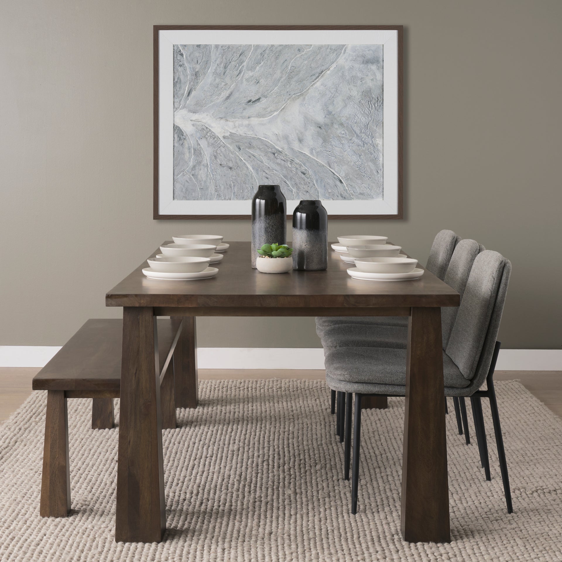 Emu Tall Black w/ Gray Vase - Central Designs