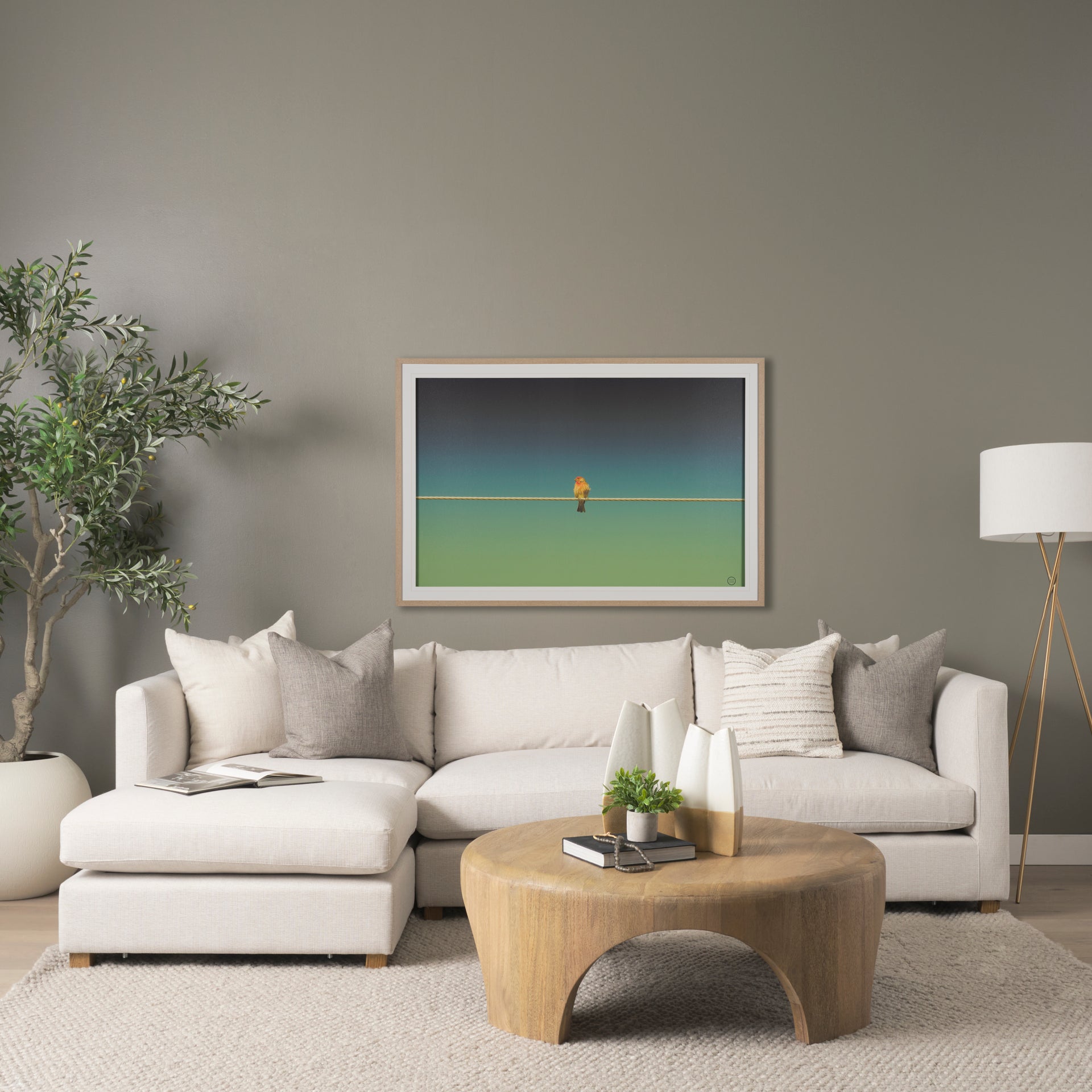 Shima Round Light Brown Wood W/Arched Legs Coffee Table - Central Designs