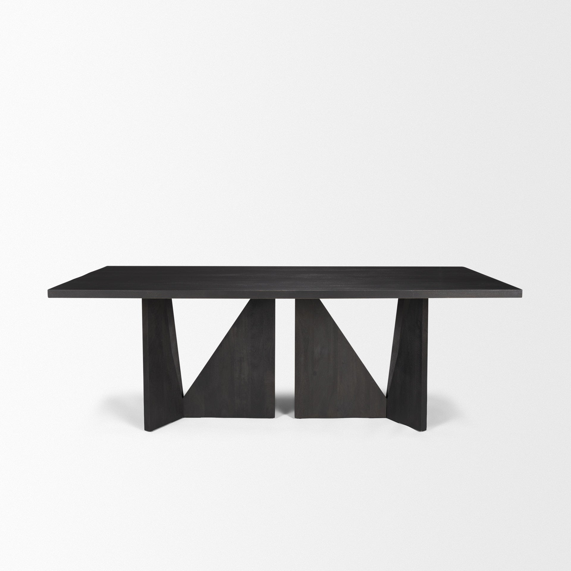 Tarro 84" Rectangular Textured Black Wood w/ Geometrical Base Dining Table - Central Designs