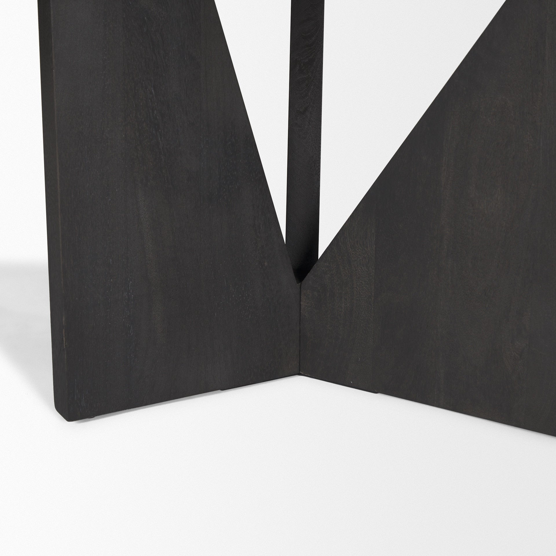 Tarro 84" Rectangular Textured Black Wood w/ Geometrical Base Dining Table - Central Designs
