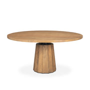 Swanson 60" Light Brown Wood Round Pedestal Dining Table - Central Designs